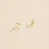 Cross Gold Dip Stud Earrings