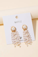 Pearl Chain Fringe Dangle Earrings