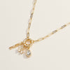 Mama Gold Dipped 18k Teardrop and Flower Charm Necklace