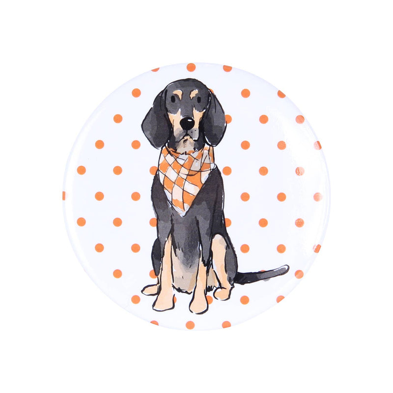 Sitting Bluetick Coonhound Button Pin