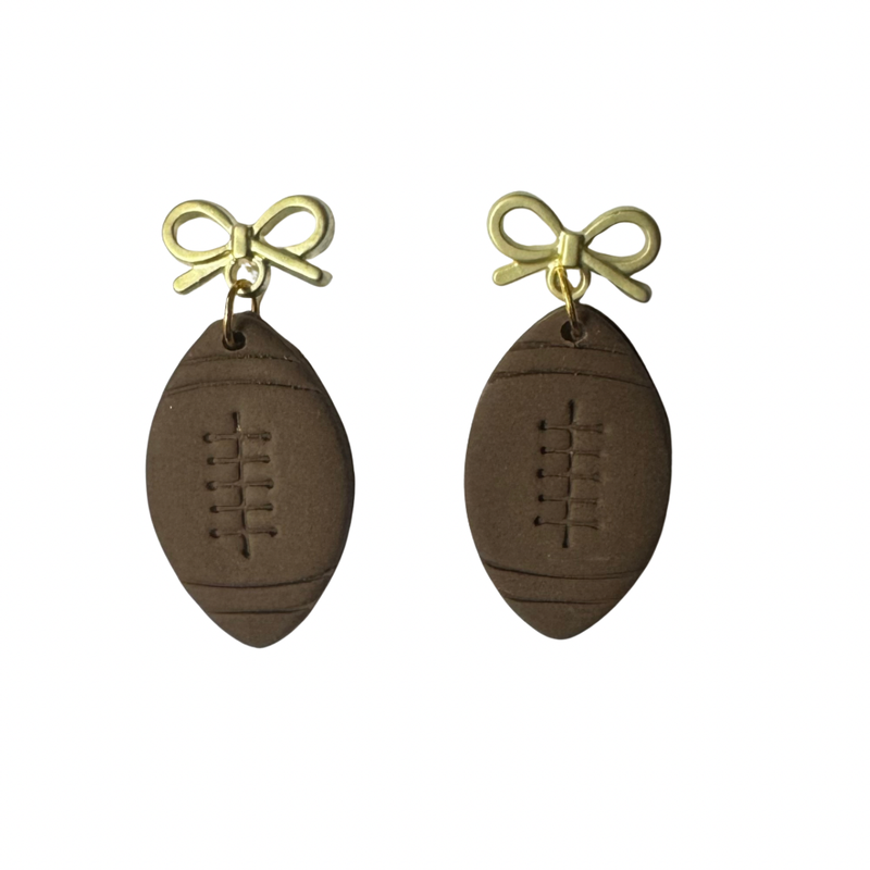 Football Bow Earrings