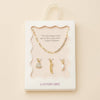 Gold Dipped Charming "Love" Pendant Necklace with Heart and Pearl Accents