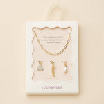 Gold Dipped Charming "Love" Pendant Necklace with Heart and Pearl Accents