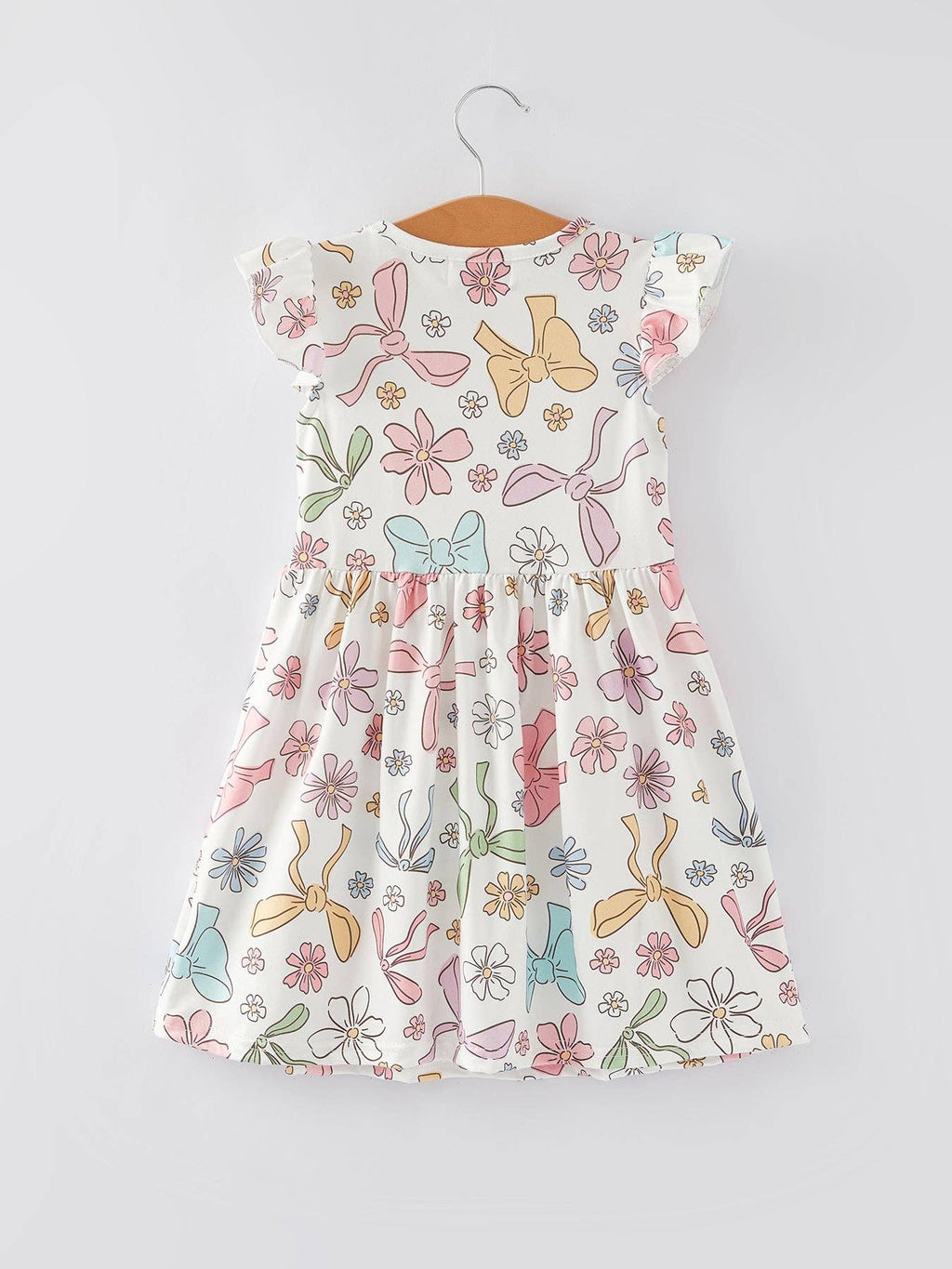 Easter Bow Floral Print Girls Dress