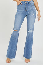 High Rise Distressed Flare Jeans