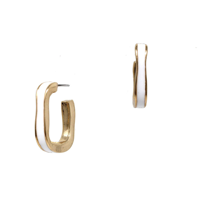White Epoxy Squared Hoops