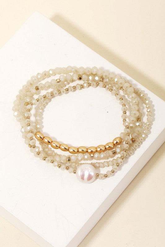 Pearl Charm Beaded Bracelets