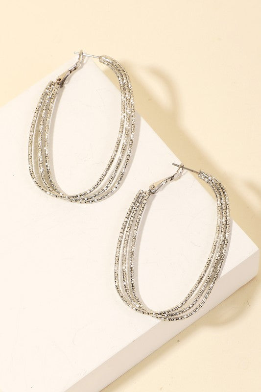 Metallic Oval Earrings