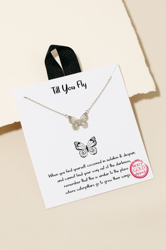 Flat Butterfly Necklace