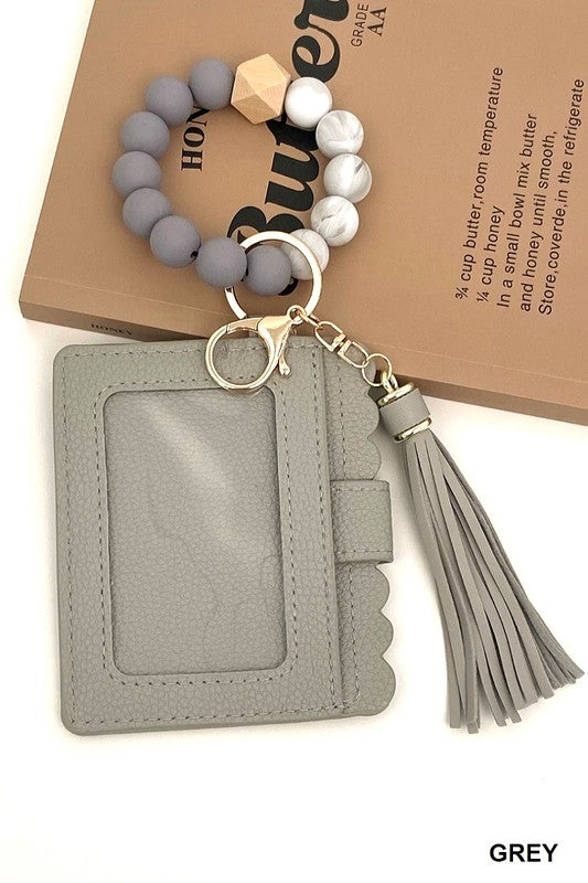 Beaded Keychain with Card Holder