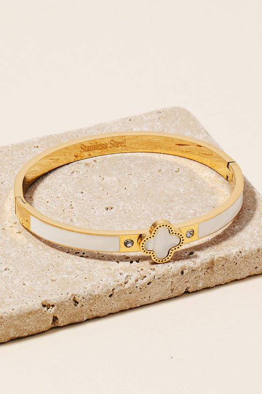 Clover Charm Bangle