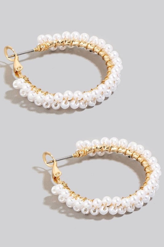 Pearl Cluster Hoops