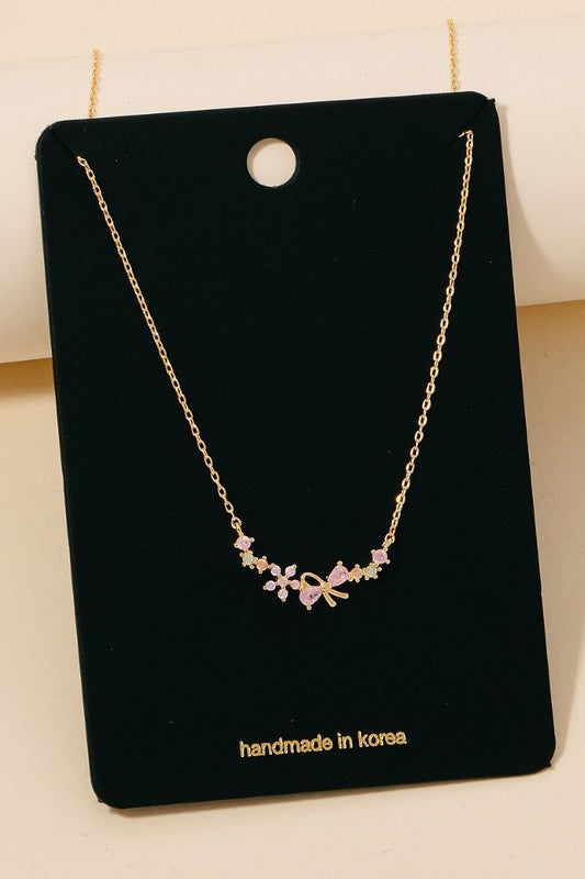 Ribbon & Flower Necklace