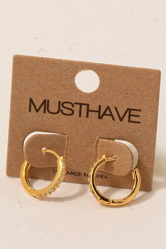 Pave Hinge Hoops