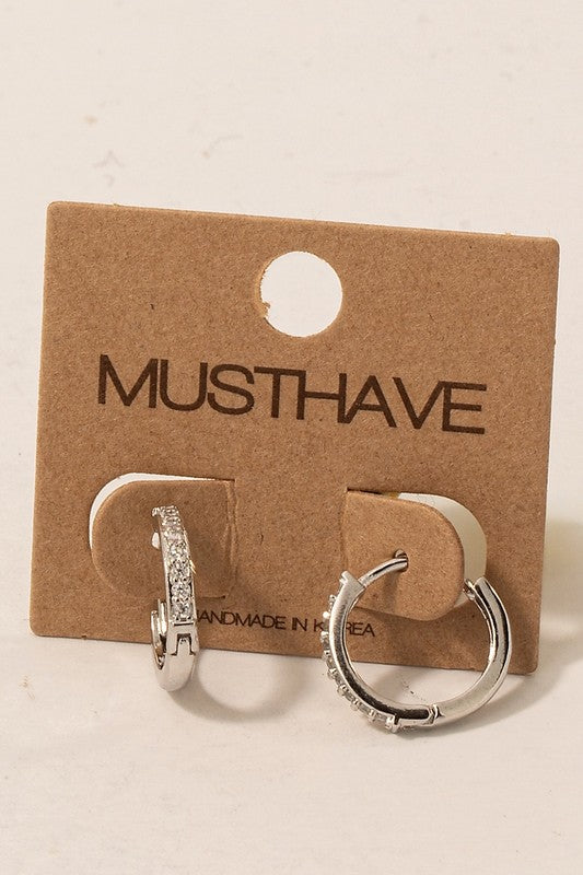 Pave Hinge Hoops