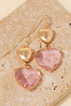 Crystal & Heart Earrings