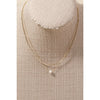 Pearly Bead Charm Layered Dainty Chain Necklace