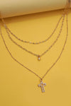 Layered Cross Necklace ￼