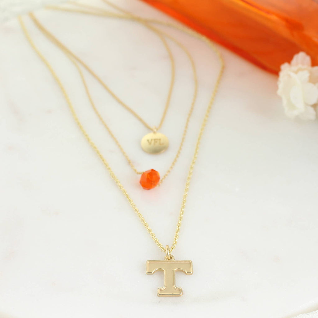 Tennessee Matte Gold Logo Trio Necklace Set