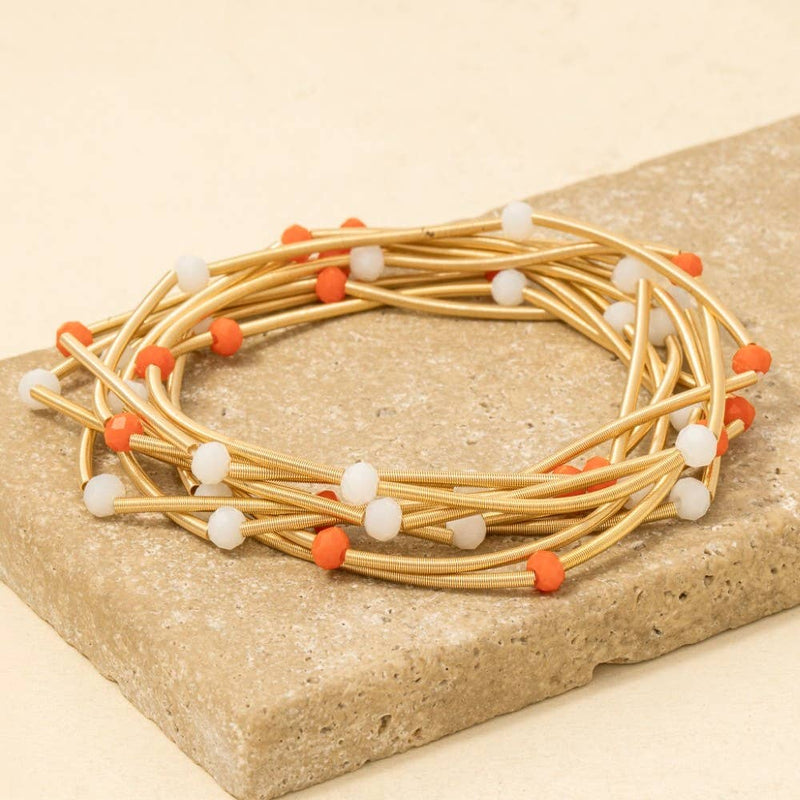 Game Day Beads Metallic Elastic Bracelet Set