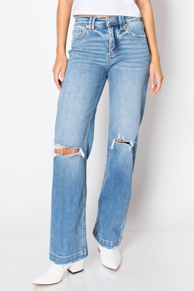 TUMMY CONTROL HIGH RISE RELAXED STRAIGHT LEG JEANS