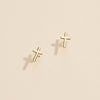 Cross Gold Dip Stud Earrings