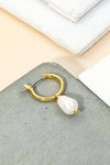 Mini Pearl Drop Huggie Earrings