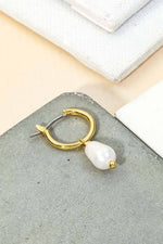 Mini Pearl Drop Huggie Earrings