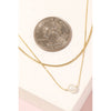 Pearly Bead Charm Layered Dainty Chain Necklace