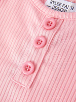 Pink Bows Bell Bottom Pants Set