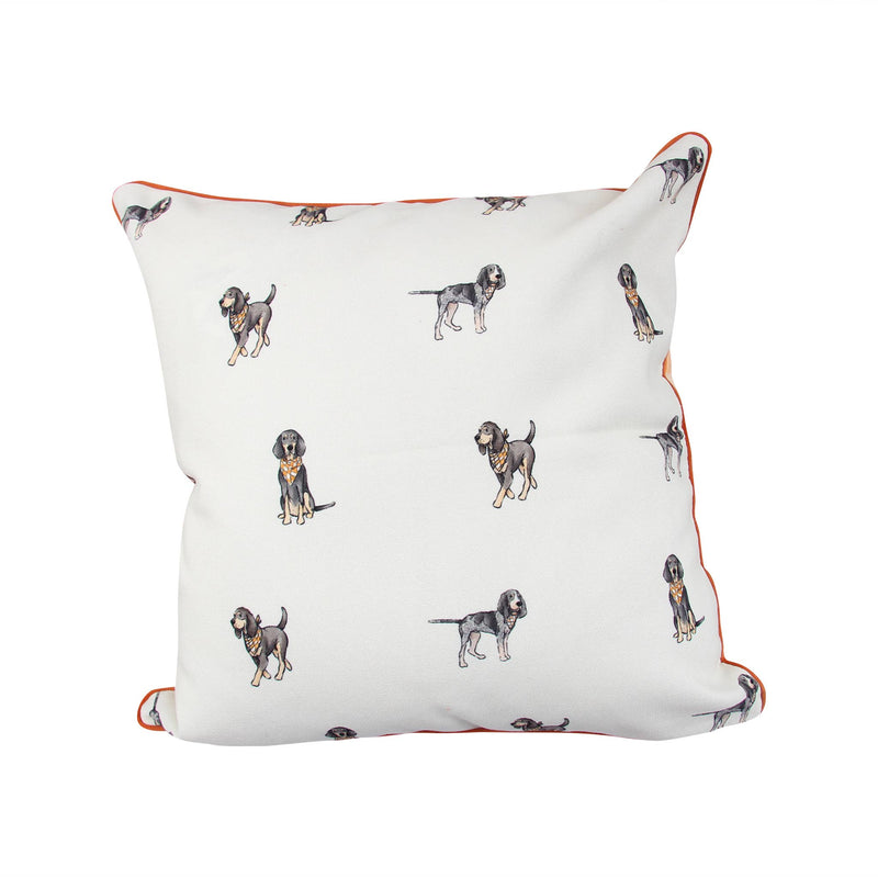 Bluetick Coonhound Gingham Pillow