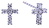 Cross CZ Post Earrings