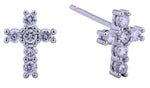 Cross CZ Post Earrings