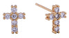 Cross CZ Post Earrings