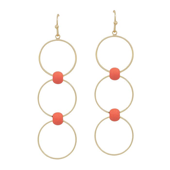 Triple Drop Circle Earrings