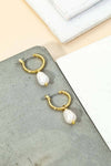Mini Pearl Drop Huggie Earrings