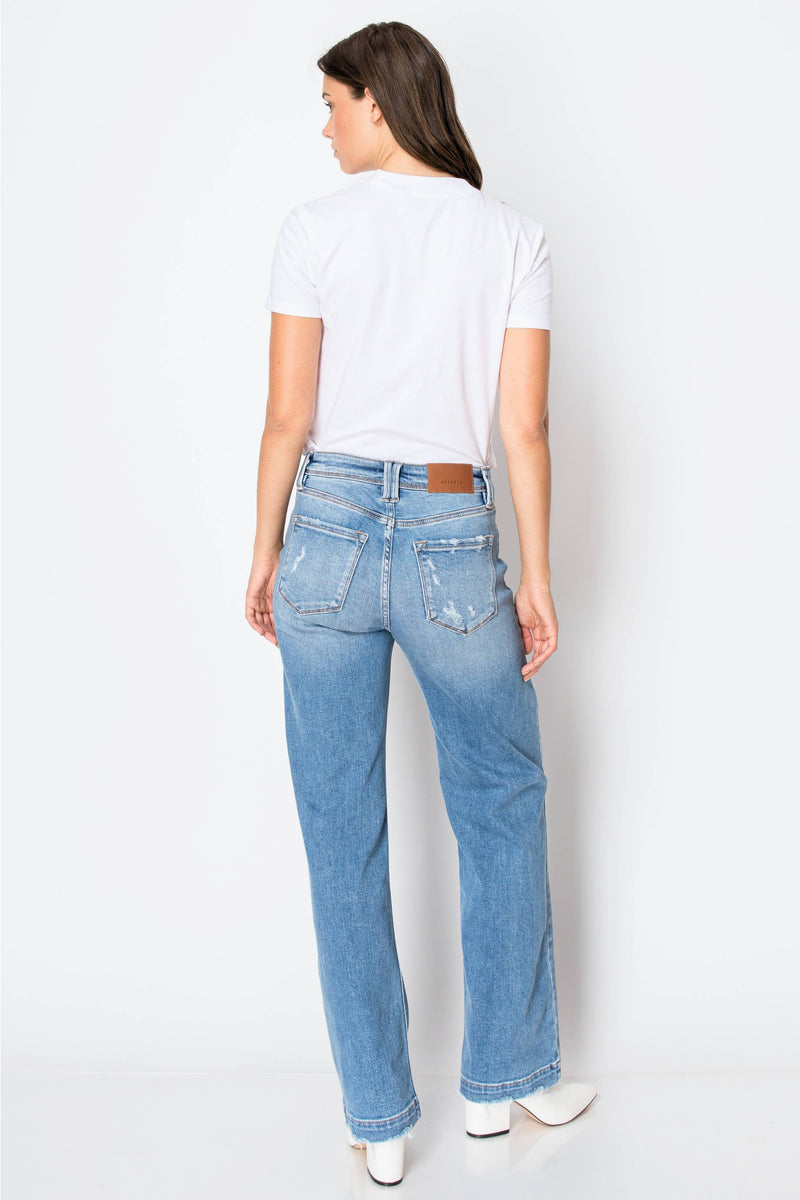 TUMMY CONTROL HIGH RISE RELAXED STRAIGHT LEG JEANS