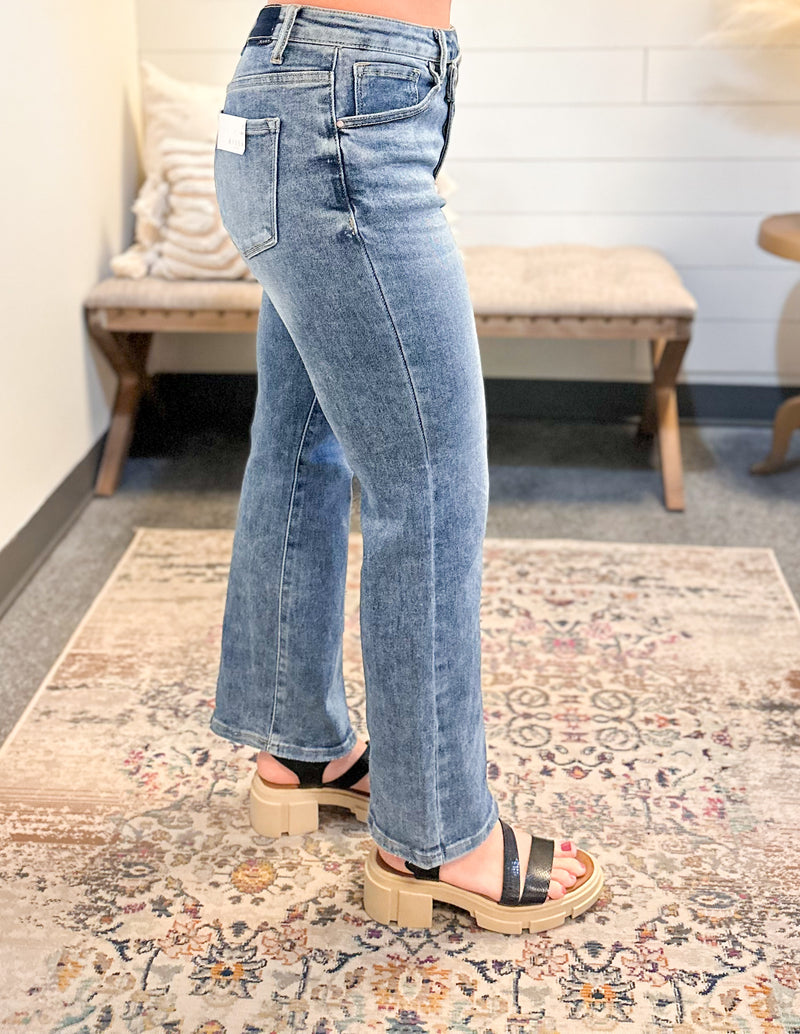 High Rise Crossover Jeans