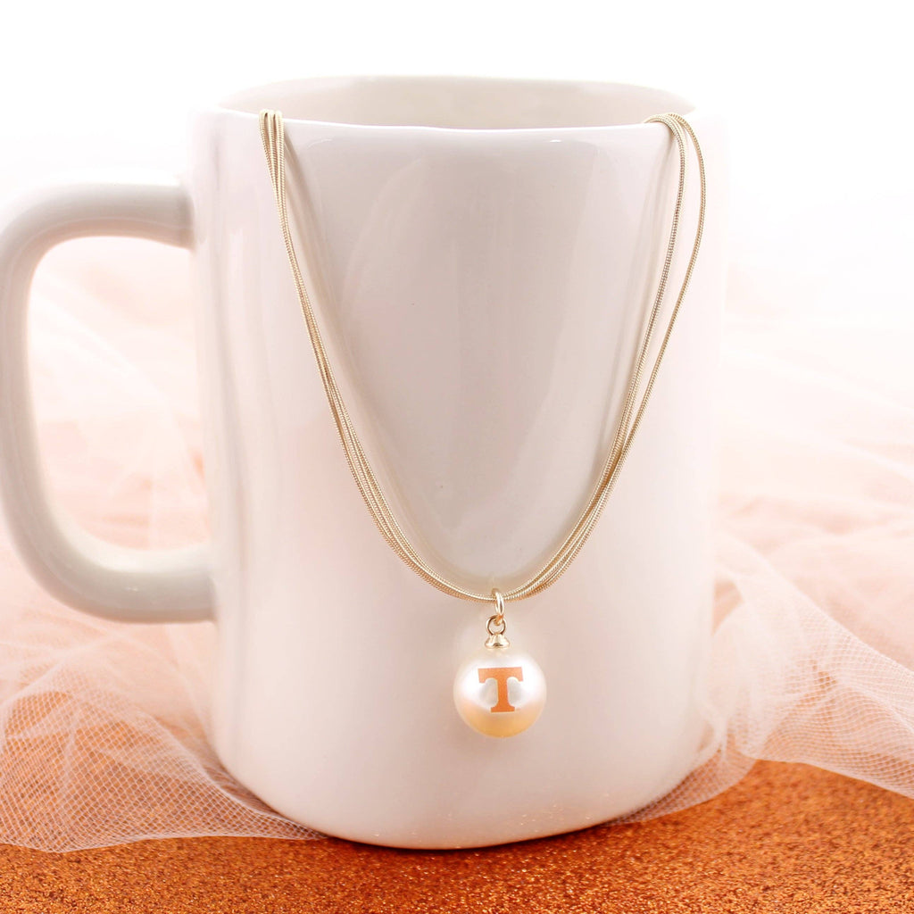 Tennessee Gold & Pearl Logo Necklace
