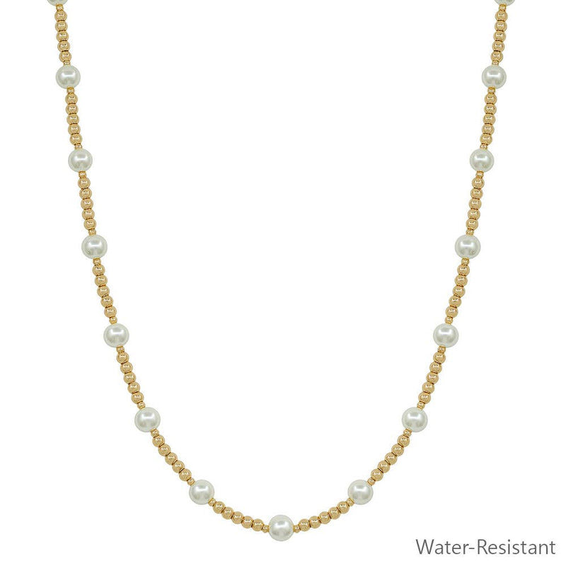 Gold & Pearl Beaded Necklace