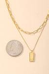 Rectangle Pendant Layered Necklace