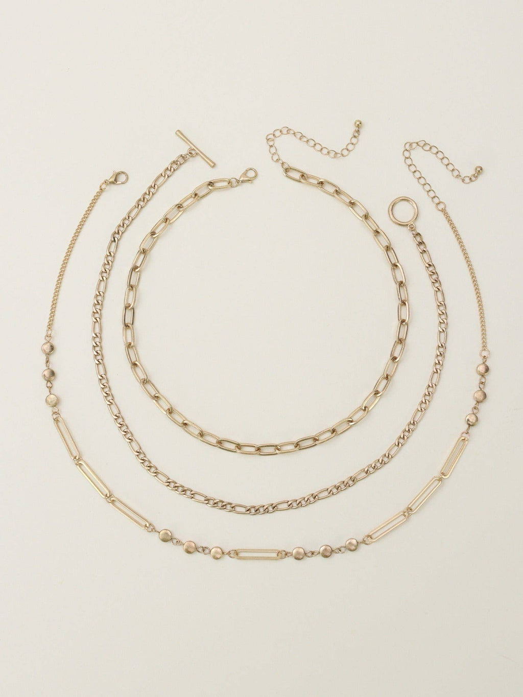 Oval Link Layered Necklace Set