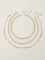 Oval Link Layered Necklace Set