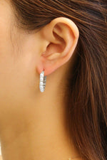 Pearl Pin Catch Hoop Earrings