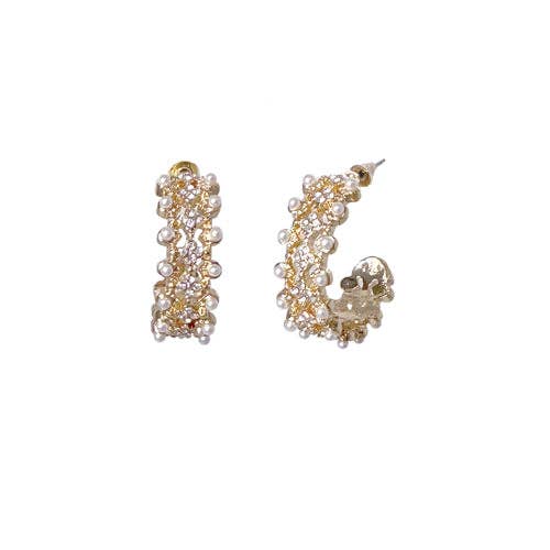 Gold Rhinestone Hoops