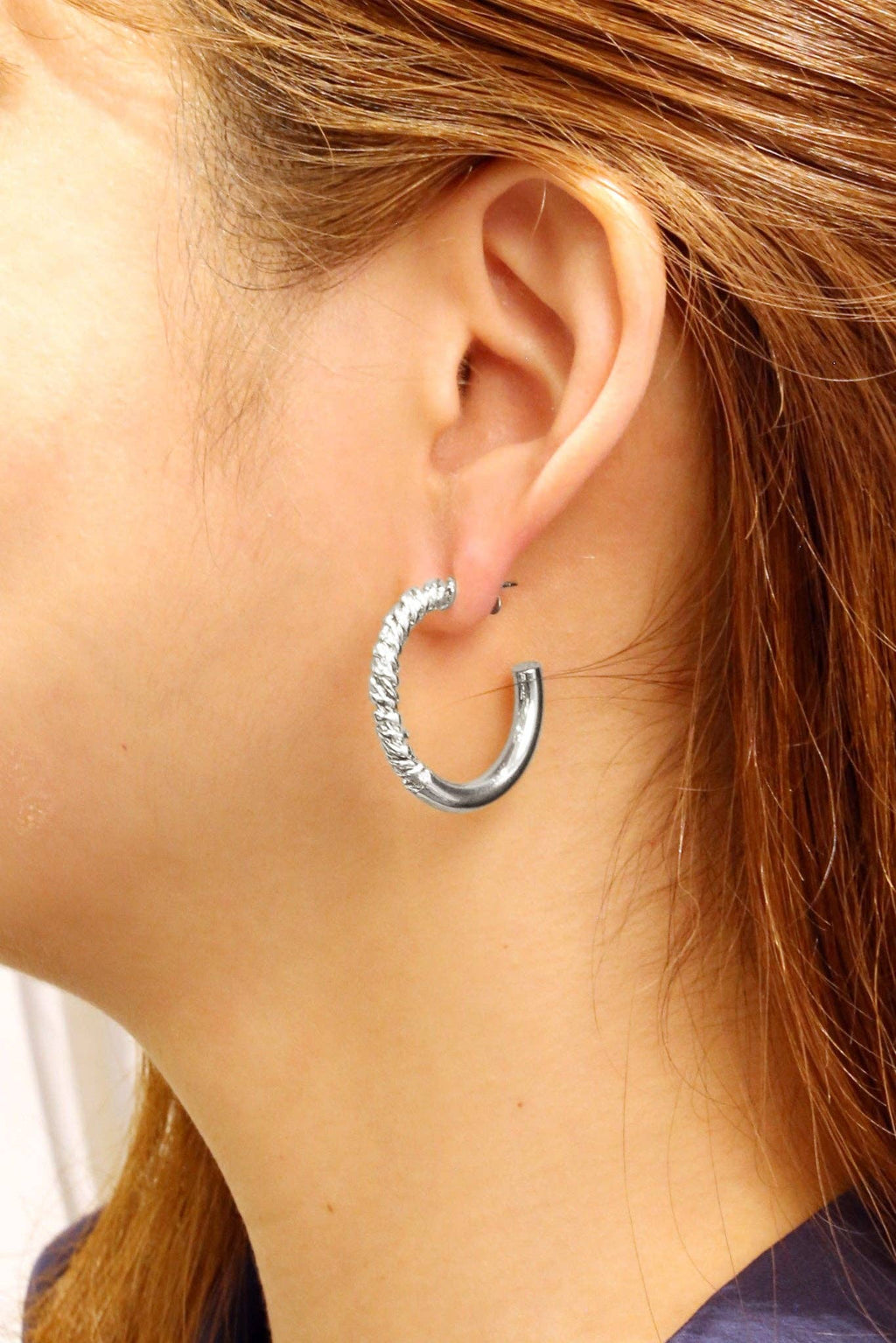 Half Twist Post Hoop Earrings