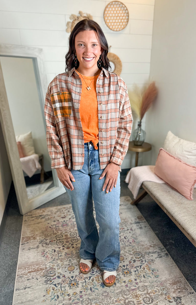Sunset Flannel Top