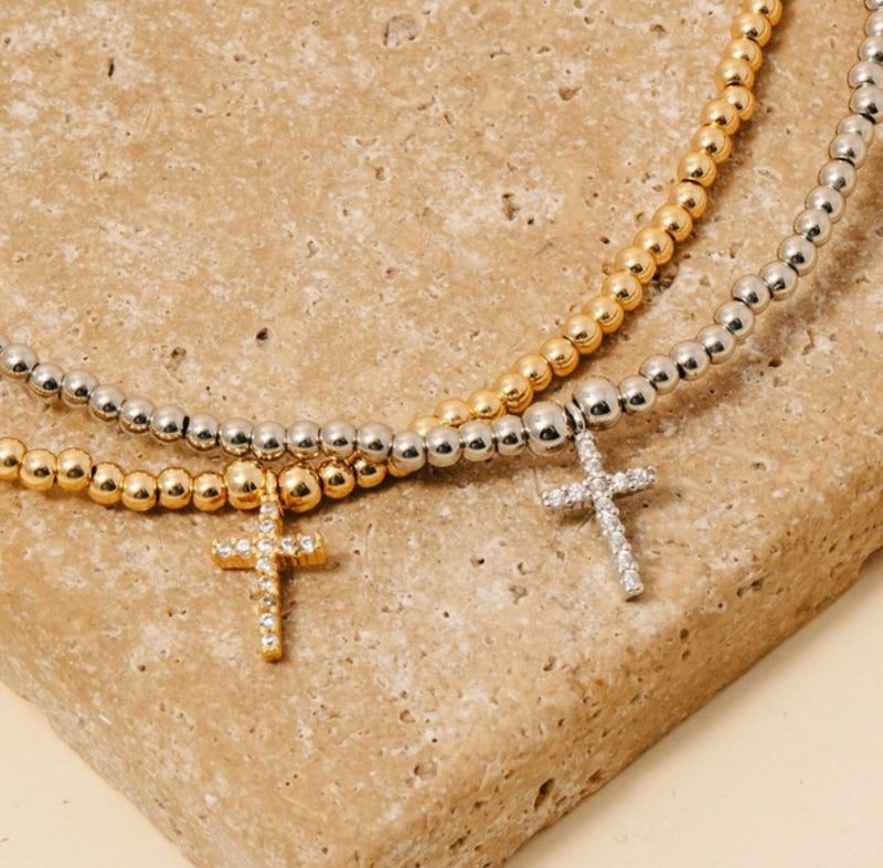 Pave Cross Necklace