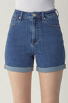 High Rise Roll Up Shorts