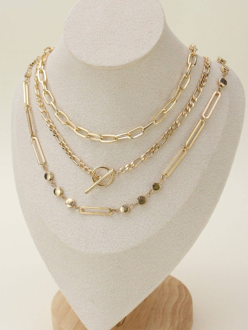 Oval Link Layered Necklace Set